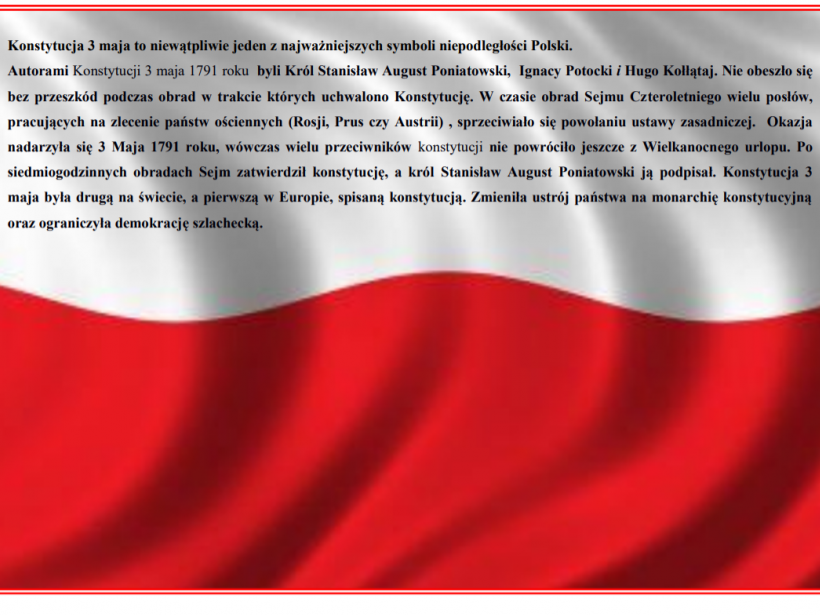 Krótka Notatka Na Temat Konstytucji 3 Maja Świeto Konstytucji 3 Maja | Szkoła Podstawowa im. Kawalerów Orderu